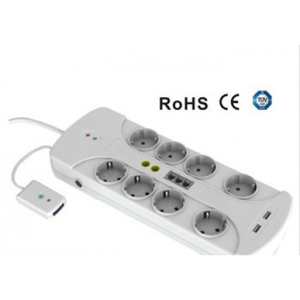 Germany Surge Protector with TV/Telephone Surge Protection