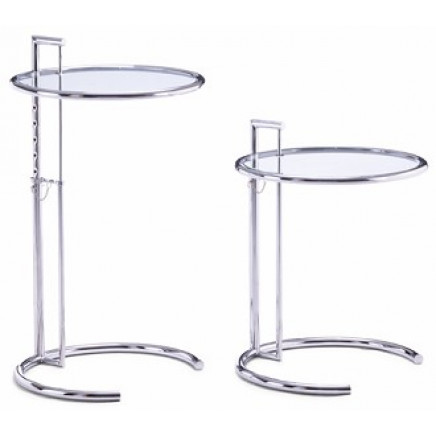 Glass Chrome Eileen Adjustable Table End Table Coffee Table