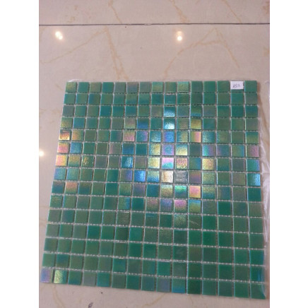 Glass Mosaic, Green & Rainbow Swimming Pool Mosaic