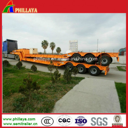 Gooseneck Crane Loading Flat Lowbed Truck Semi Trailers