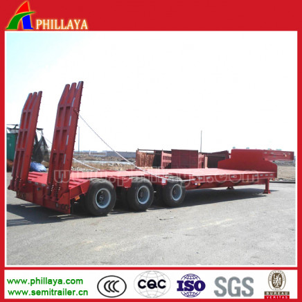 Heavy Duty Gooseneck Crane Excavator Lowboy Low Bed Semi-Trailer