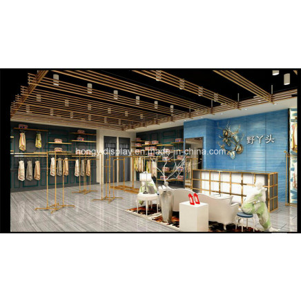 High-End Garments Showroom Display Lady Clothing Shop Interior Design
