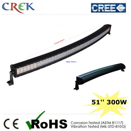 High Power LED Light Bar 51'' 300W Curved Dual Row LED Driving Light (CK-BC25003C)