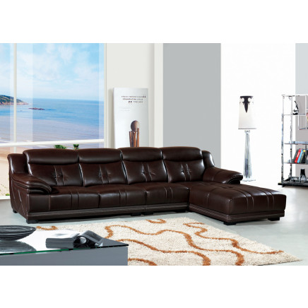 High Quality Comfortable Sectional Wood Leather Sofa (889)