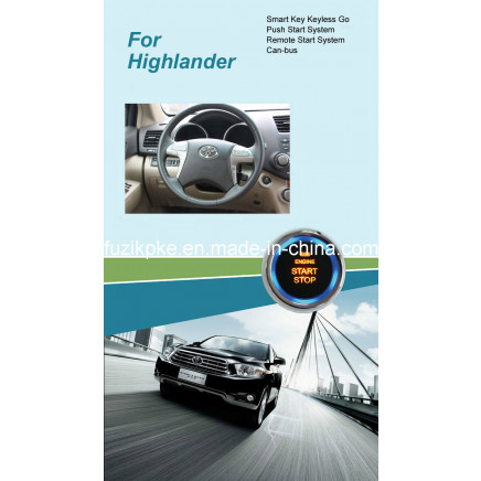 Highlander Entry Keyless Go Smart Key Push Button Remote Start Can-Bus Alarm for Toyota