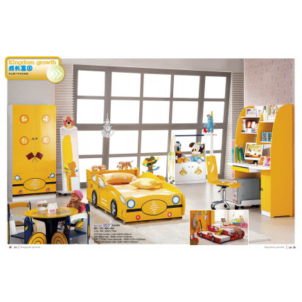 Hot Model Smart Kids Furniture Yellow Car Bed (JB-203)