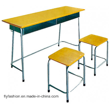 Hot Sale High Quality Classroom Furniture Double Desk and Chair Set (SF-28D)