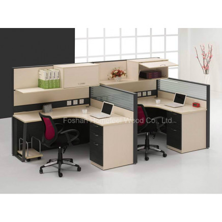 Hot Sale Office Cubicle with Overhead Cabinet and Shelves (HF-LT032)