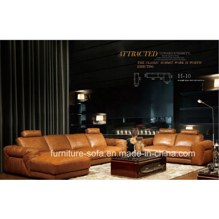 Hot Sales Home Furniture Thick Top Leather Sectional Sofa (S01)