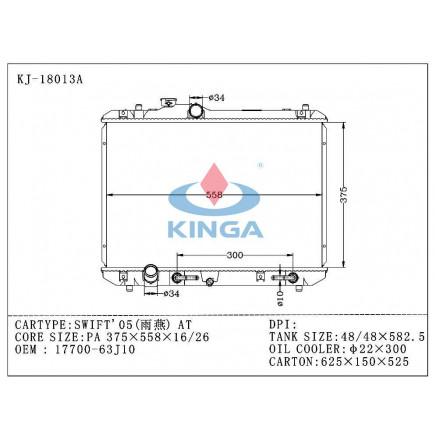 Hot Sell 2005 Suzuki Swift Aluminum Auto Radiator at