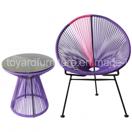 Hotel Terrace Rattan Leisure Chair and Table