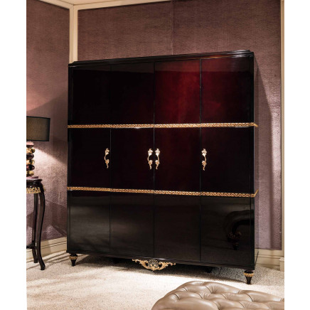 Hu-B5008A-1 Classical Wooden Bedroom Furniture Wardrobe