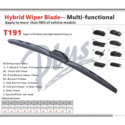 Hybrid Wiper Blade Multi-Functional Car Accessory T191