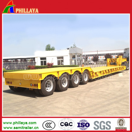 ISO Approved 4axles Concave Beam Cargo Lowbed Semi Trailer