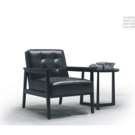 Italian Modern Leather Seat Armchair (D-67)