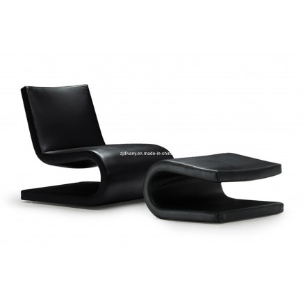 Italian Style Leather Single Sofa with Footrest (D-65A & B)