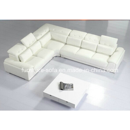 Italy Leather Furniture Cream Sofa with High Back (S301)