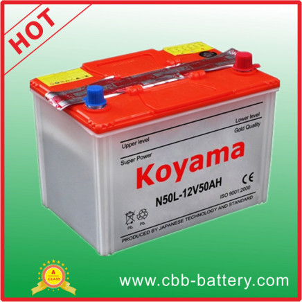 JIS 50ah 12V Dry Charge Auto Battery Vehicle Battery N50