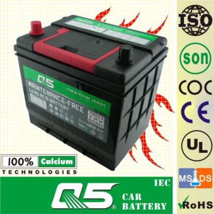 JIS-55D23 12V60AH, Maintenance Free Car Battery