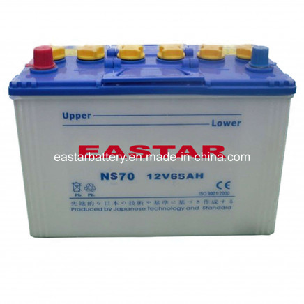 JIS-Standard NS70 Dry Charged Car Battery 12V, 65ah