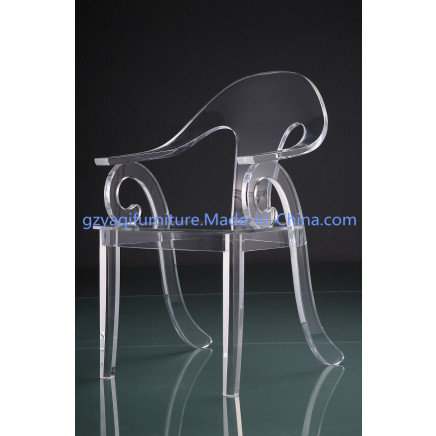 Kc007-3 Acrylic Armrest Dining Chair