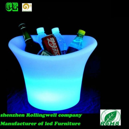 LED Ice Bucket, Customized Design Waterproof Flashing Rechargeable LED Ice Bucket with Logo for Bar