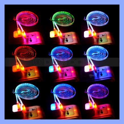 LED Light Charger Cable for iPhone 5 5s iPad Air Mini 2 USB Sync Charging Cable