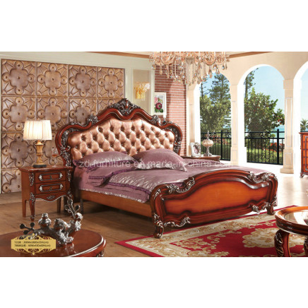 Leather Bed for Classic Bedroom Furniture / Hotel Furniture (LF-722)