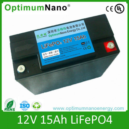 LiFePO4 12V 15ah Battery Pack