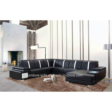 Living Room Big Corner Real Leather Sofa (S017)