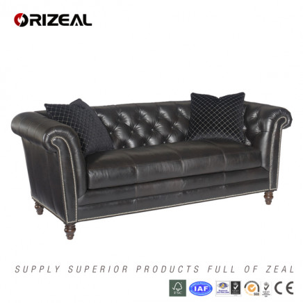 Living Room Westchester Leather Sofa (OZ-SF-038)