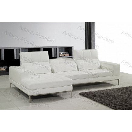 Living Room White Leather Sofa with Adjustable Back (JP-sf-229)