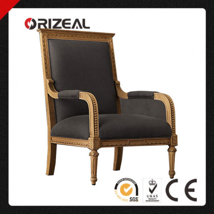 Louis Xvi Hand-Carved Upholstered Chair (OZ-IC-011)