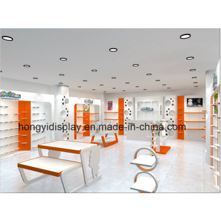 Lovely Wooden Children Shoes Display Furniture in Shopping Mall Kiosk