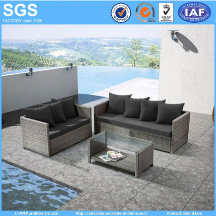 Low Price Hot Sale Modern Rattan Sofa 3 PCS Set Outdoor Furniture (LN-900)