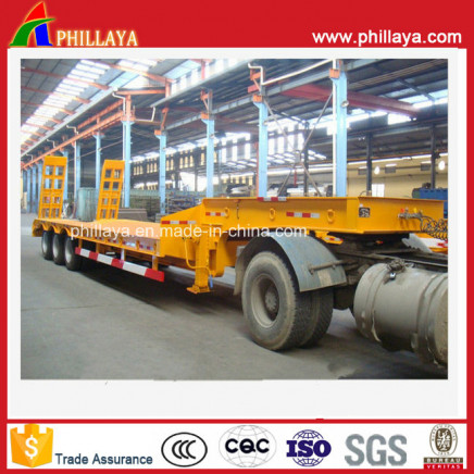 Machinery Lowbed Truck Trailers Semi-Trailer for 80tons Equipment