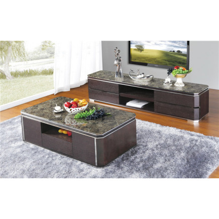 Marron Lattice Top Coffee Table