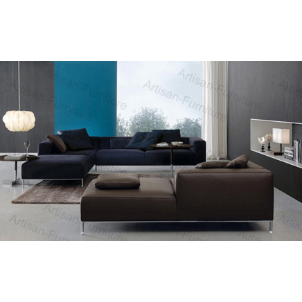 Martin Corner Leather Fabric Contemporary Sofas (JP-sf-358)