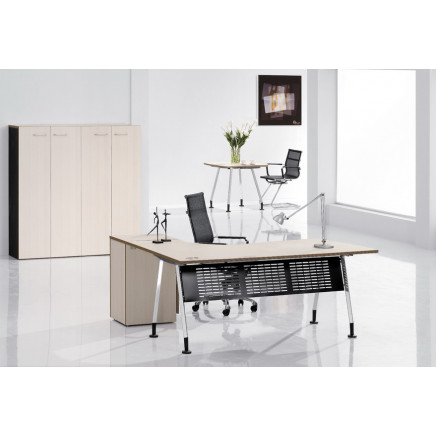 Melamine Office Table with Side Cabinet (OWEN-VE02)