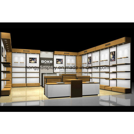 Men Shoes Store Fixture with Display Table and Wall Stand