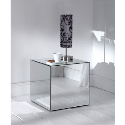 Mirror Furniture Glass Mirrored Side End Table