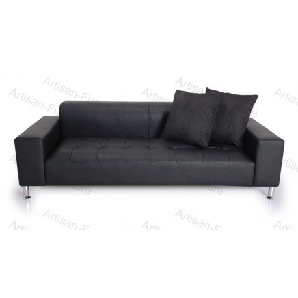 Modern Black Leather Loveseat with Metal Base for Furniture (JP-sf-204)