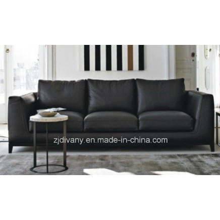 Modern Black Leather Sofa D-69-C
