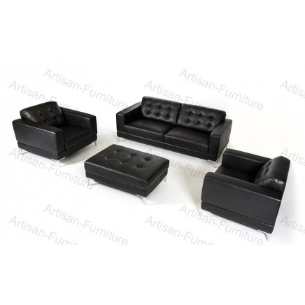 Modern Black Leather Sofa Set (JP-sf-225)