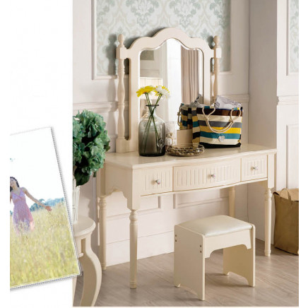 Modern Dresser for Bedroom Including Dresser Mirror Dresser Stool Dresser Table (JB-8218B)