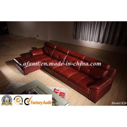 Modern Europeant Living Room Furniture Italian Leather Sofa Set (N826)