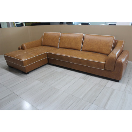 Modern Home Furniture Brown Chaise Leather Sofa (C305)