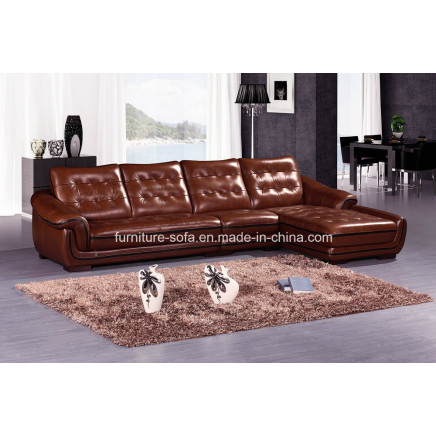 Modern Home Furniture Low Back Leather Corner Sofa (B56)