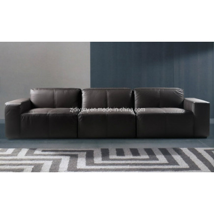 Modern Leather 3 Seats Sofa (D-56)
