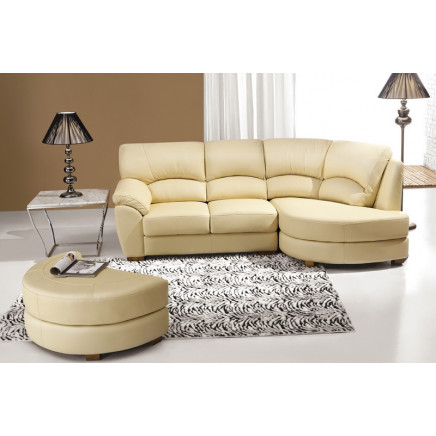 Modern Leather Corner Sofa (608)